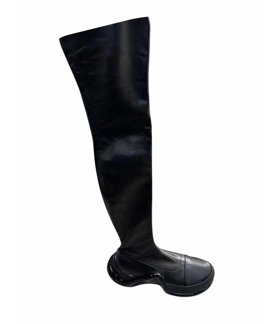 LOUIS VUITTON PRE-OWNED Черные кожаные ботфорты, фото 1