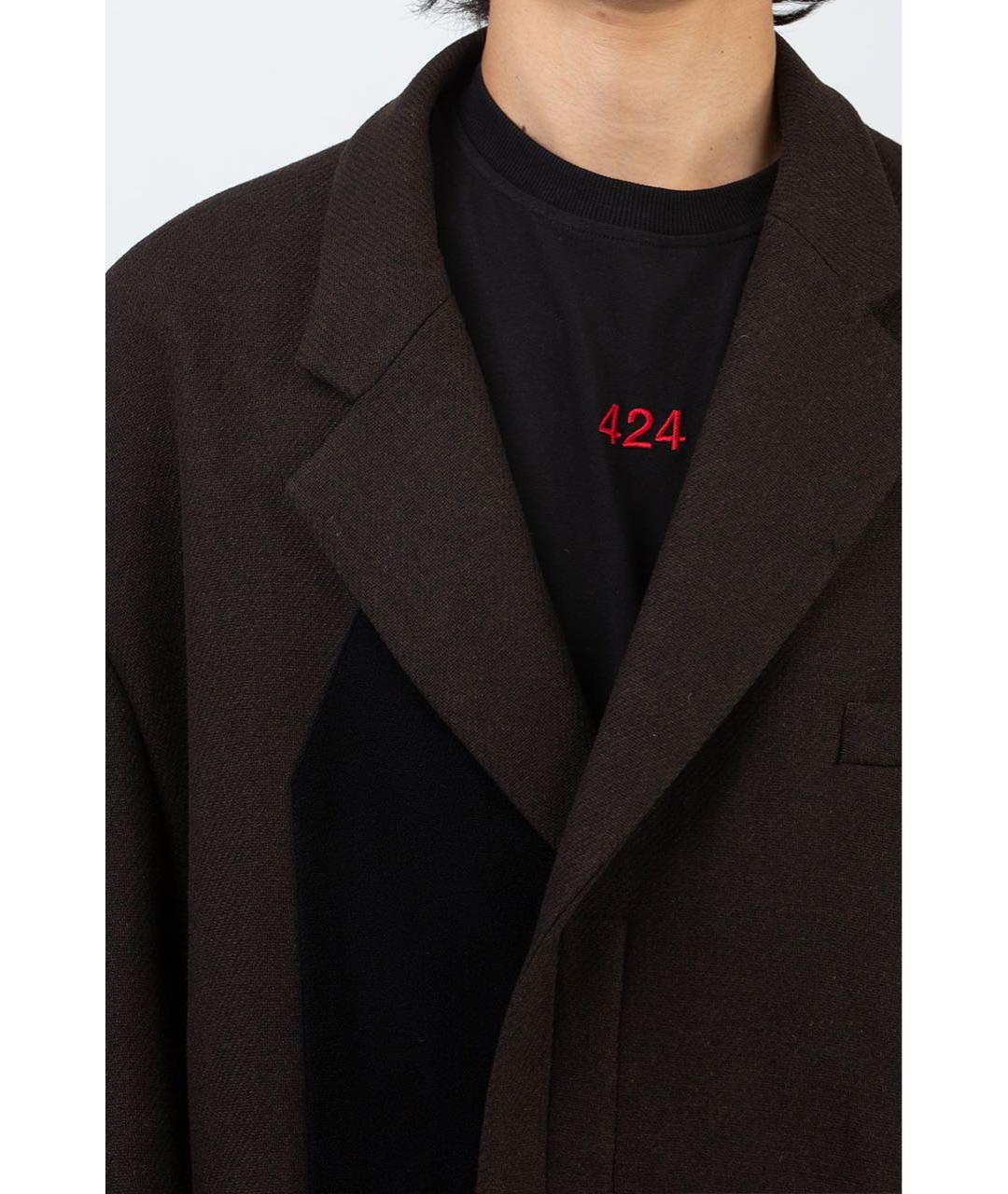 424 Коричневое шерстяное пальто, фото 6