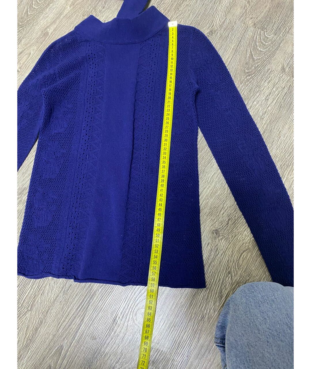 TWIN-SET Синий хлопко-эластановый джемпер / свитер, фото 5