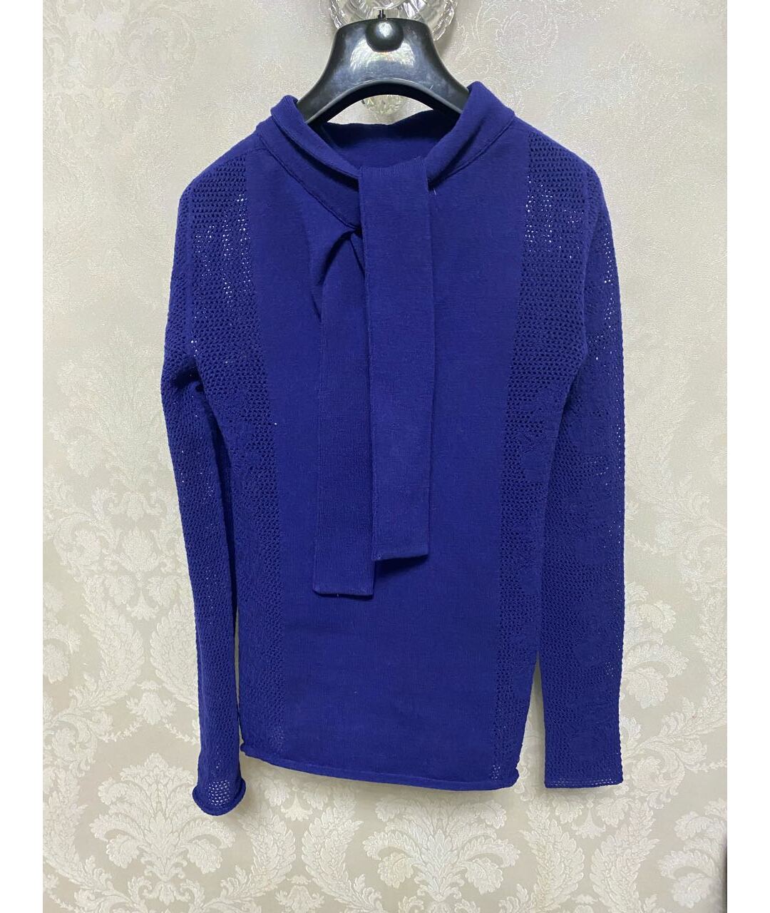 TWIN-SET Синий хлопко-эластановый джемпер / свитер, фото 2