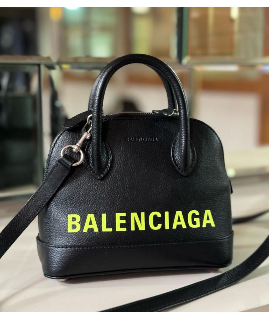 BALENCIAGA Черная кожаная сумка с короткими ручками, фото 5