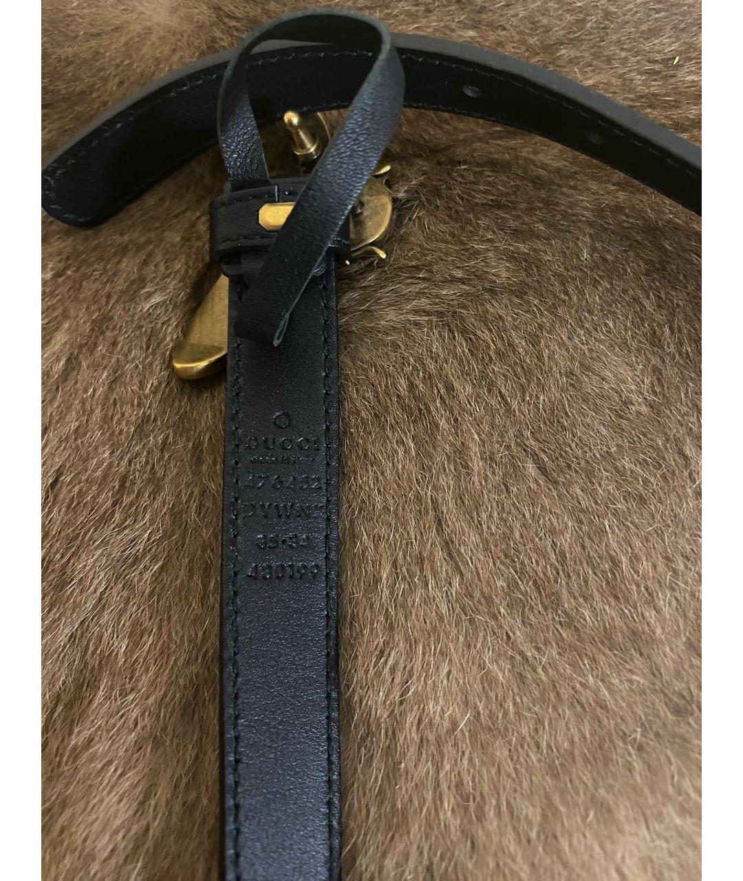 GUCCI Черный кожаный ремень, фото 3