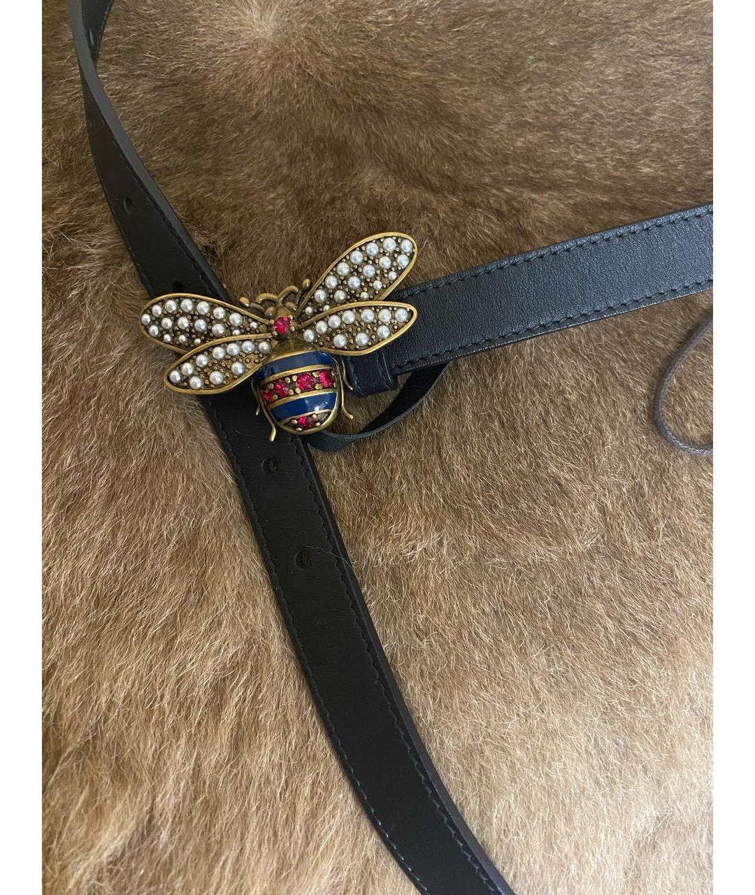 GUCCI Черный кожаный ремень, фото 2