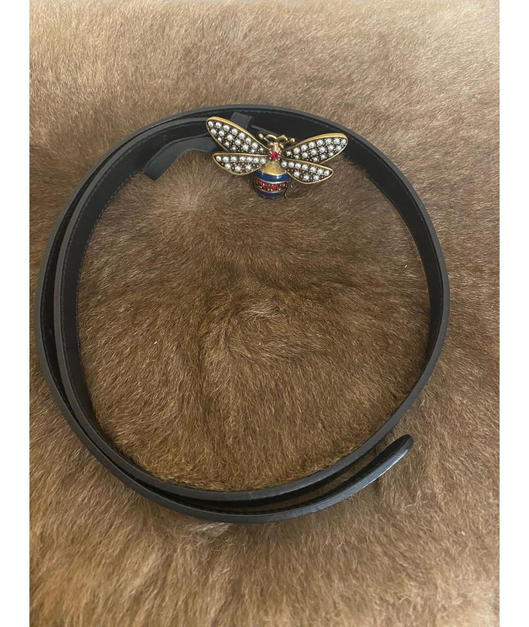 GUCCI Черный кожаный ремень, фото 5