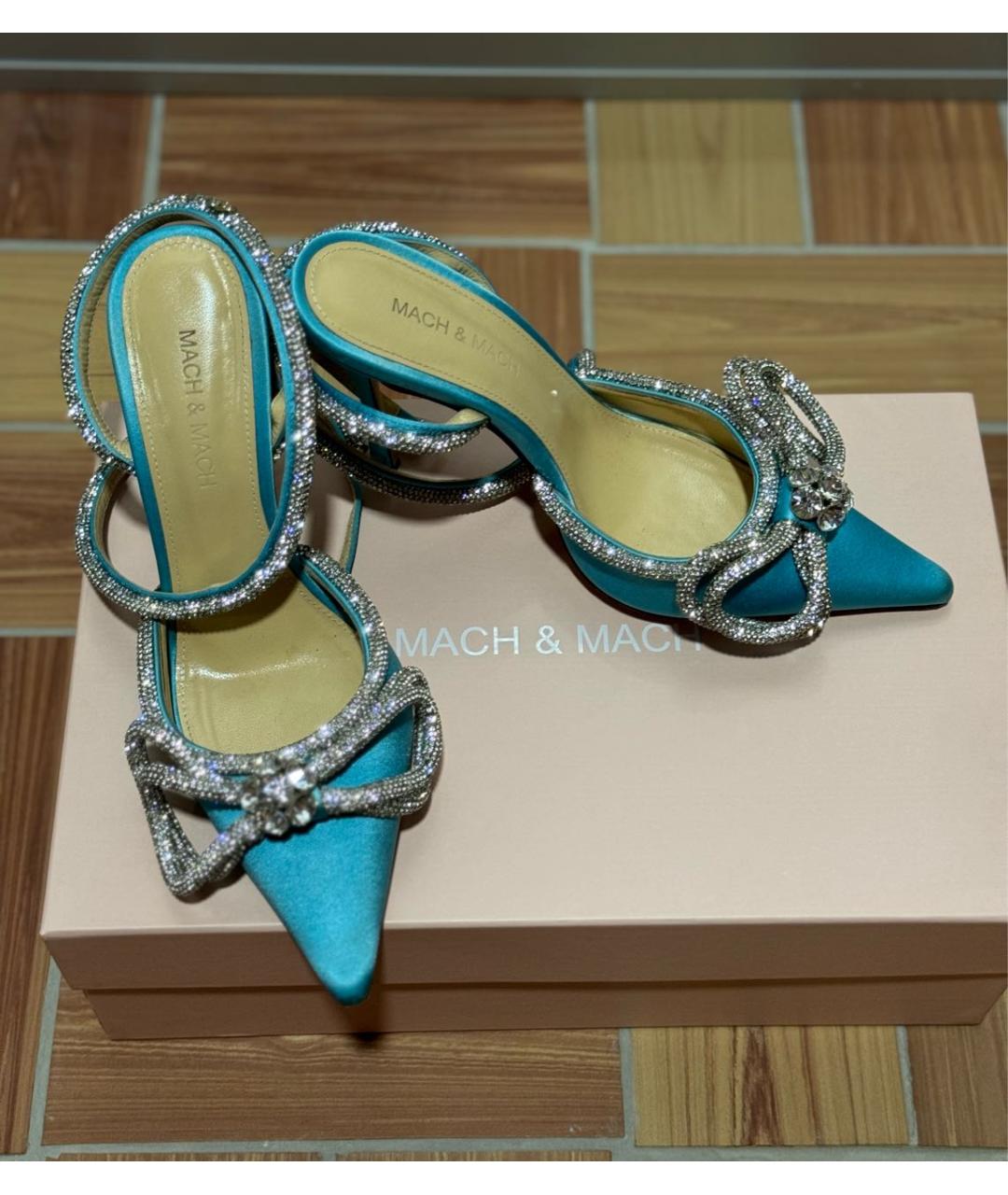MACH&MACH Голубые текстильные туфли, фото 2