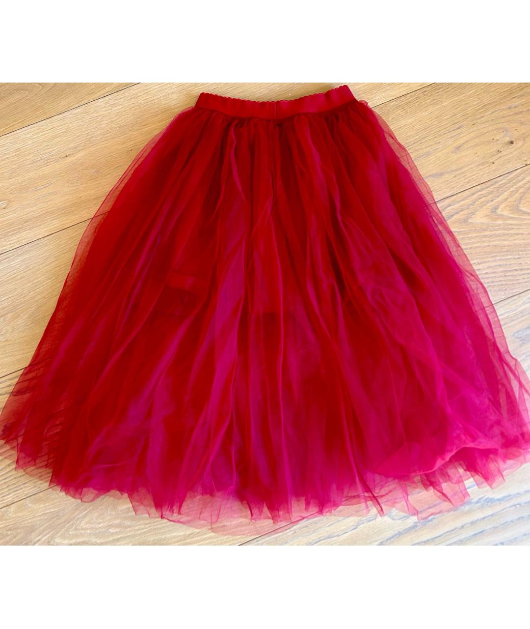MONNALISA Бордовая полиэстеровая юбка, фото 7