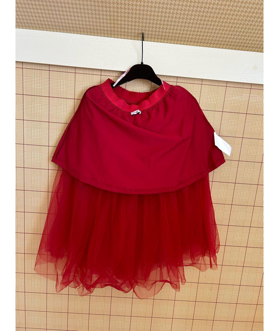 MONNALISA Бордовая полиэстеровая юбка, фото 5