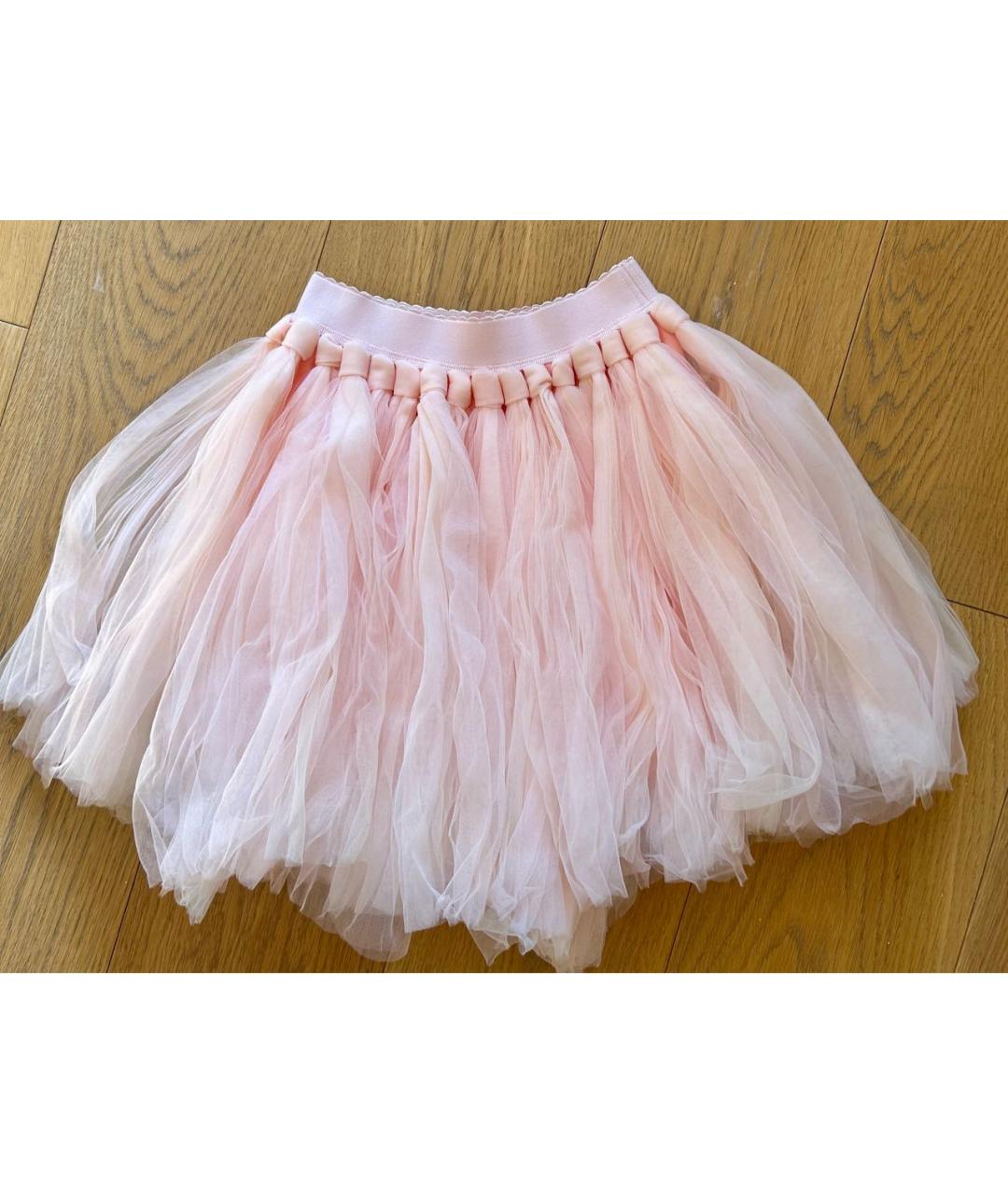MONNALISA Розовая полиэстеровая юбка, фото 4
