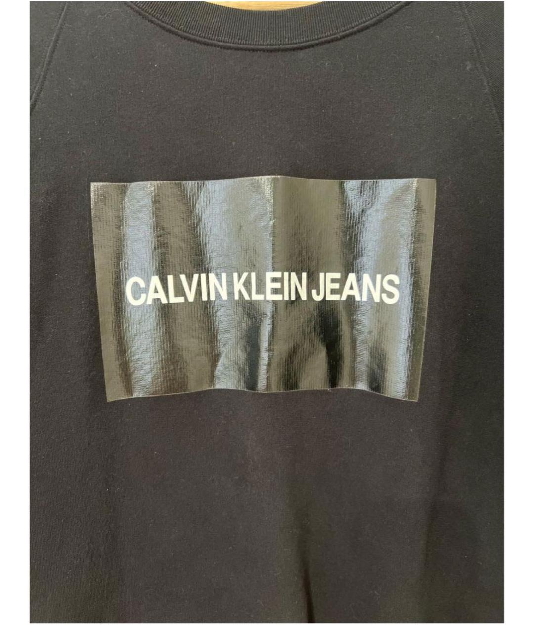 CALVIN KLEIN JEANS Черное хлопковое повседневное платье, фото 4