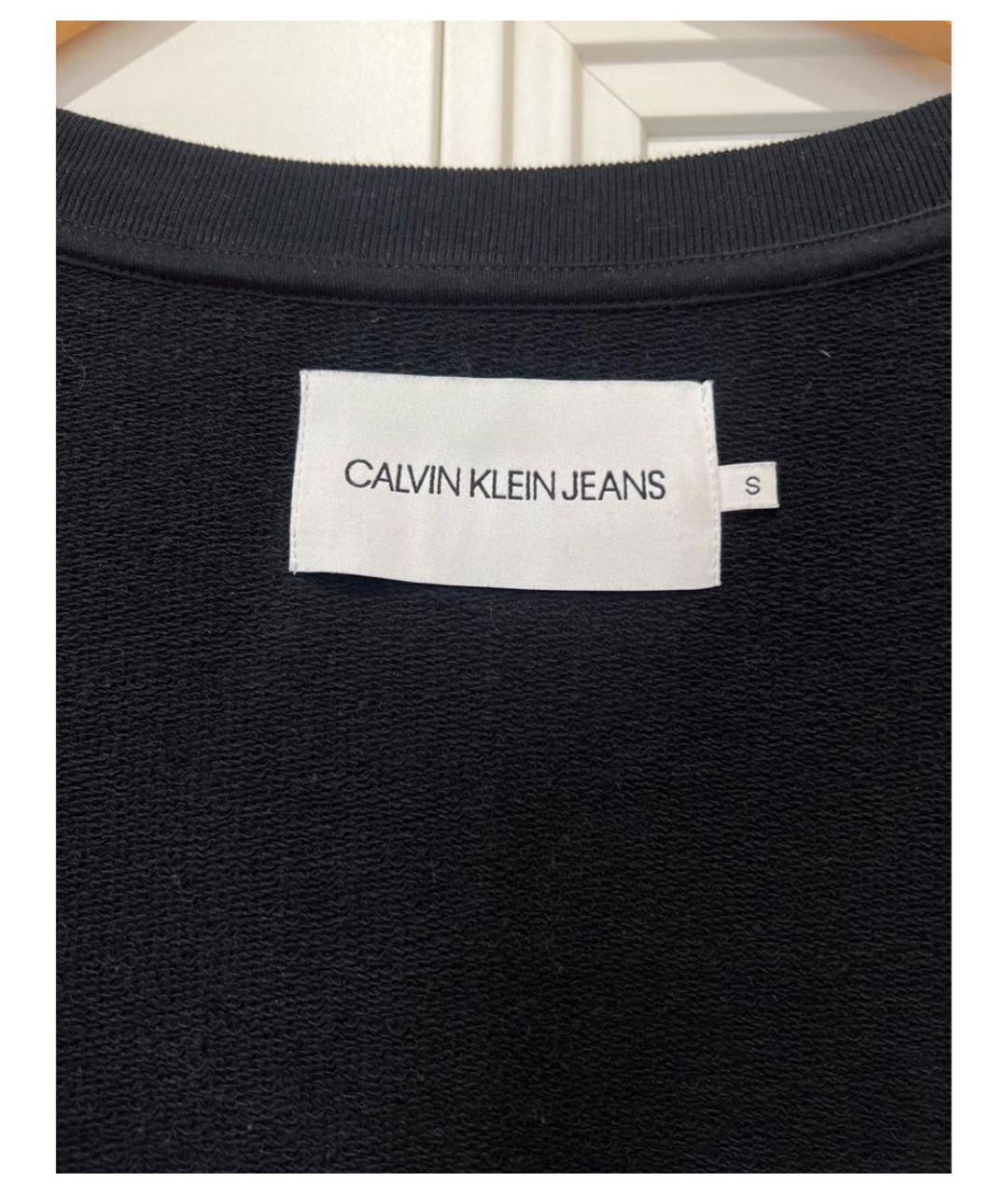 CALVIN KLEIN JEANS Черное хлопковое повседневное платье, фото 3