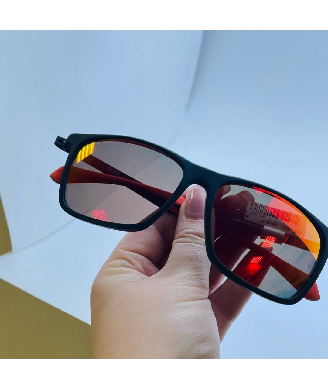 HUGO BOSS Оранжевое пластиковые солнцезащитные очки, фото 7