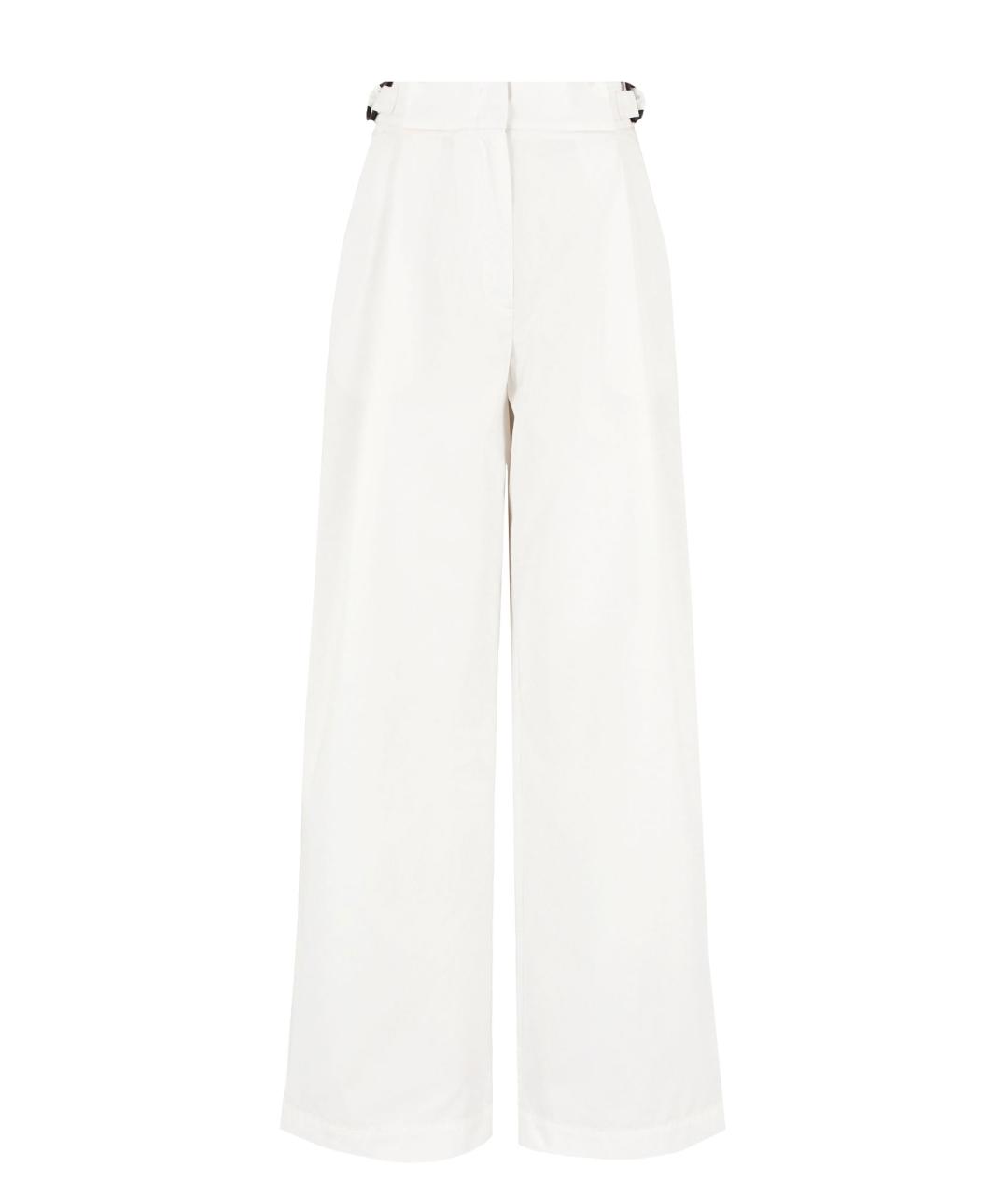 EMPORIO ARMANI Белые хлопковые брюки широкие, фото 1