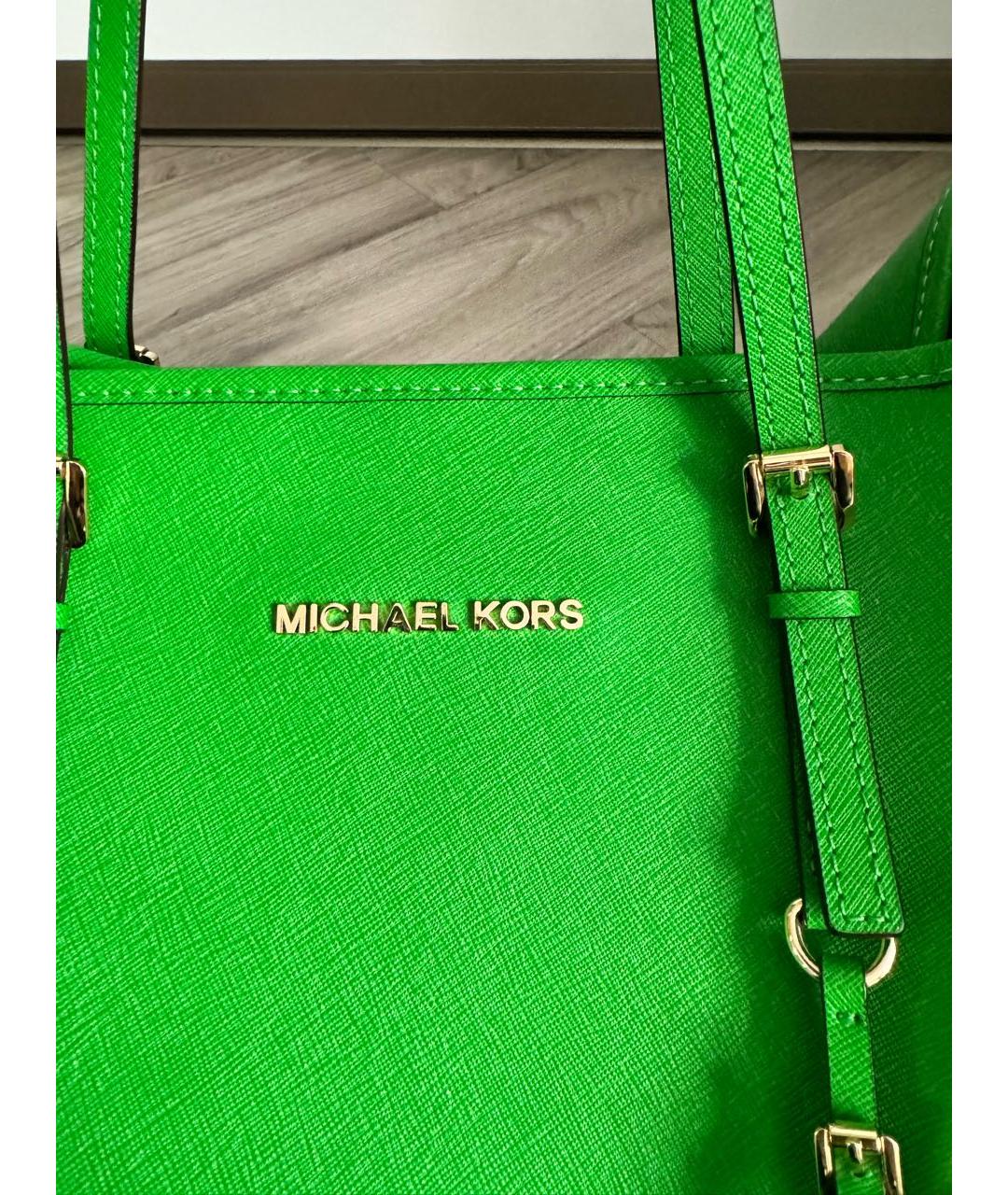 MICHAEL KORS Зеленая сумка тоут, фото 6
