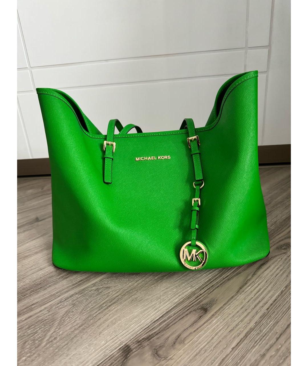 MICHAEL KORS Зеленая сумка тоут, фото 2