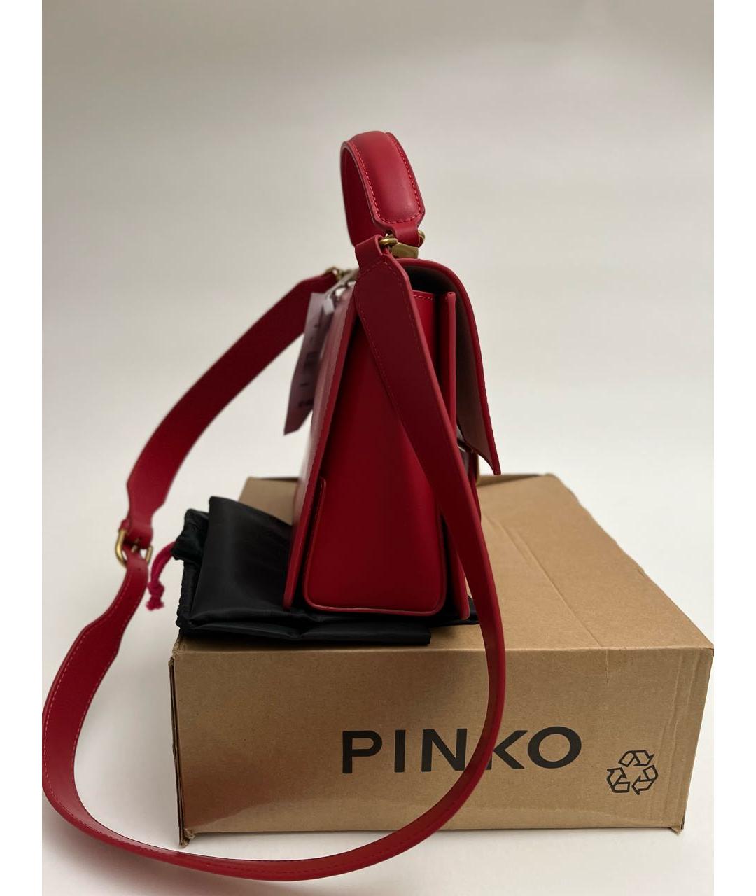 PINKO Красная кожаная сумка через плечо, фото 2