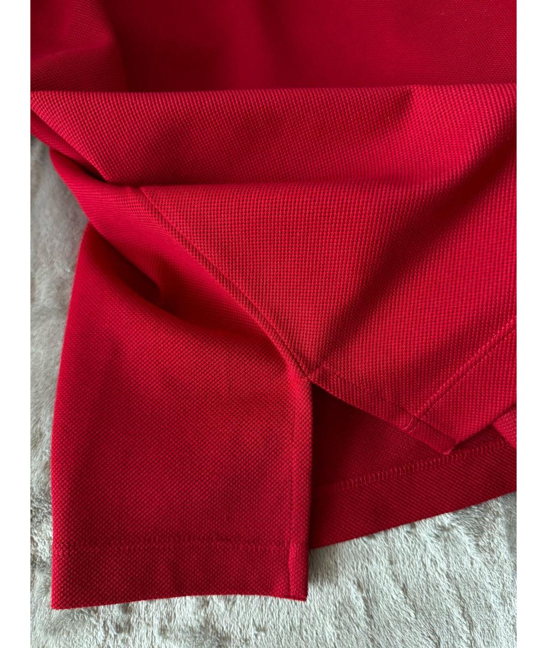 GUCCI Красное хлопко-эластановое поло с коротким рукавом, фото 4