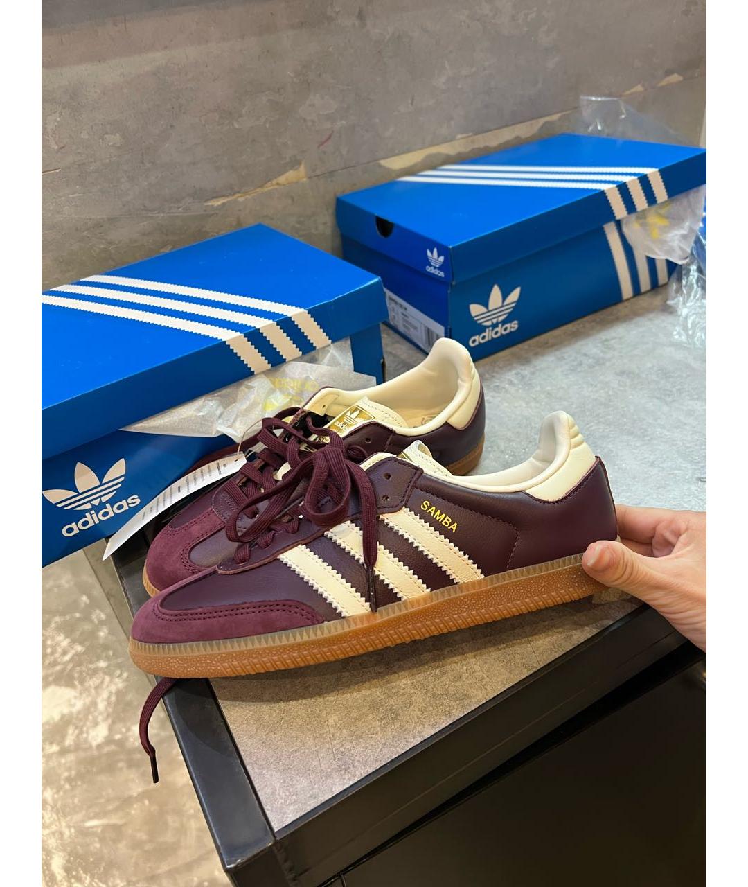 ADIDAS Бордовые замшевые кеды, фото 6