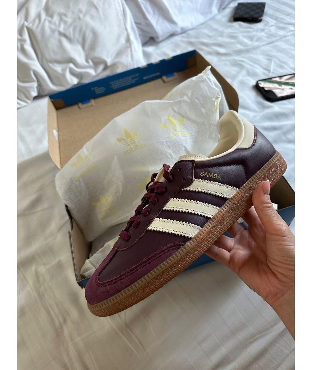 ADIDAS Бордовые замшевые кеды, фото 2