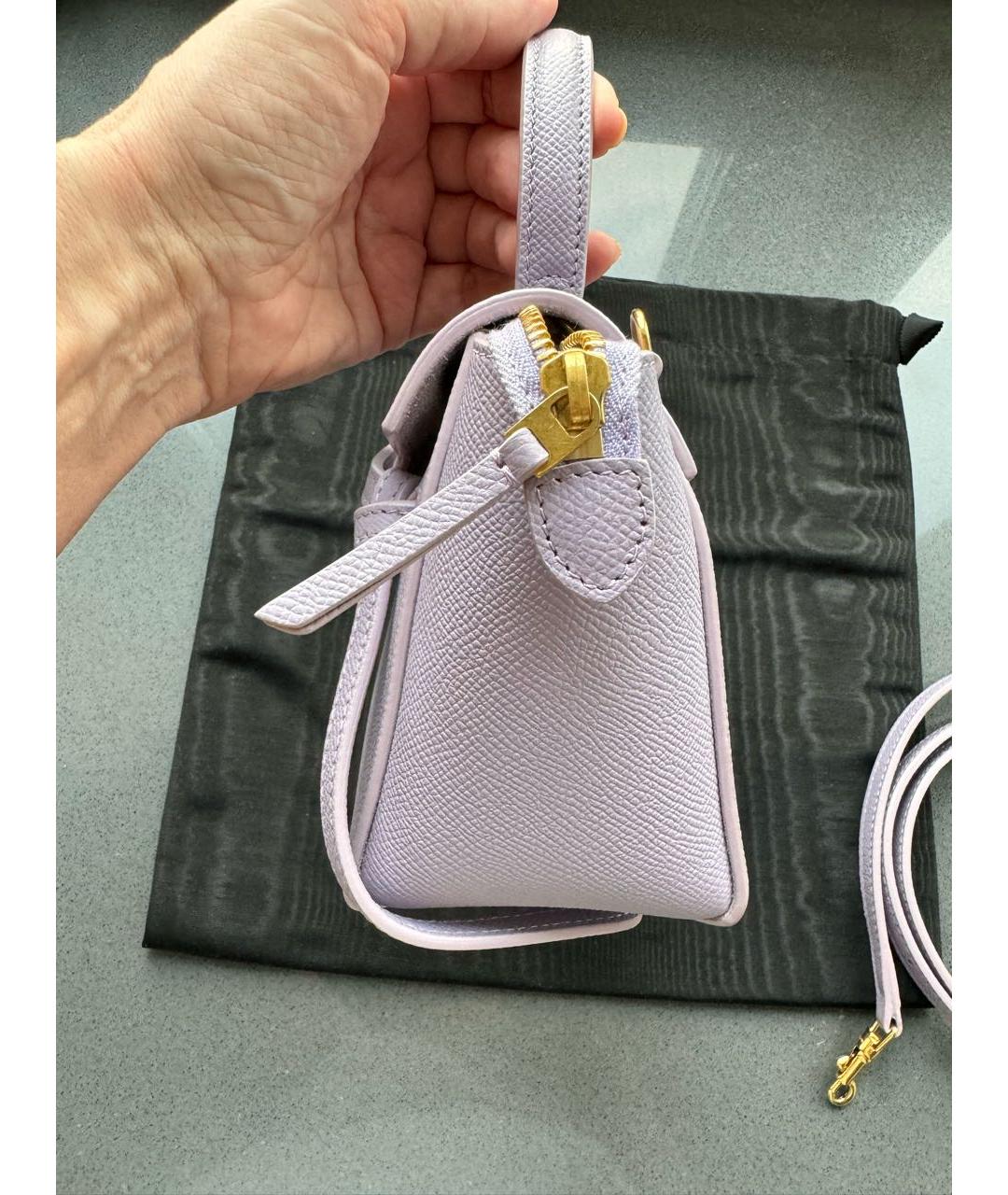 CELINE Фиолетовая кожаная сумка с короткими ручками, фото 3
