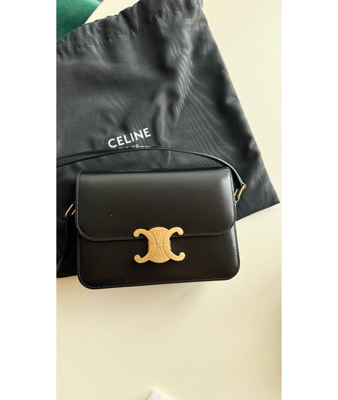 CELINE Черная кожаная сумка через плечо, фото 5