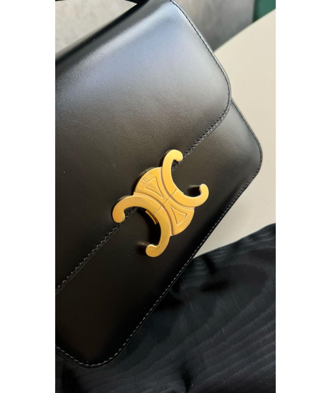 CELINE Черная кожаная сумка через плечо, фото 4