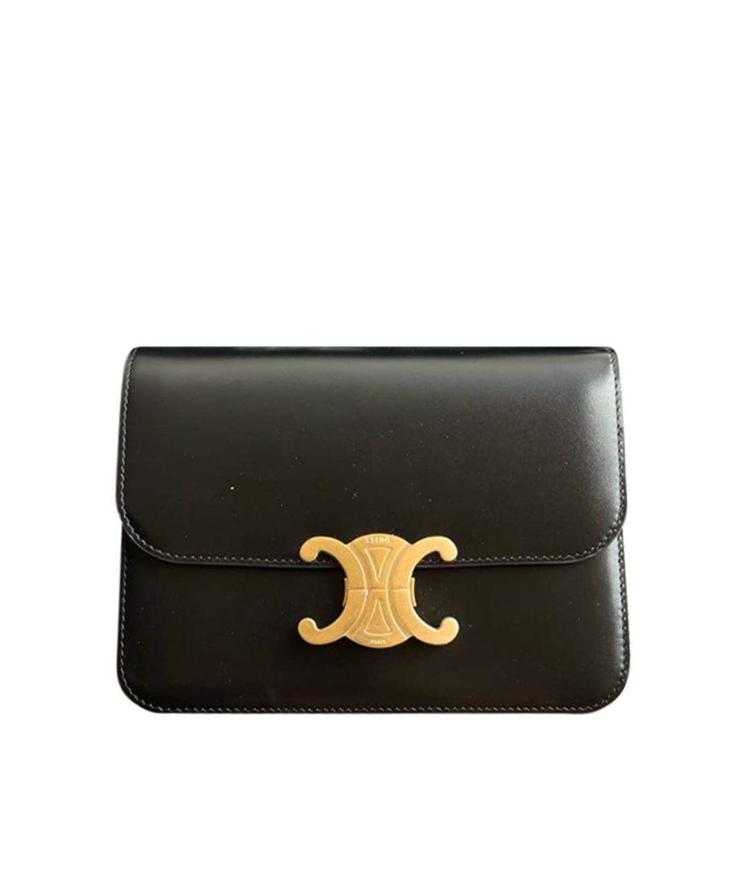 CELINE Черная кожаная сумка через плечо, фото 1