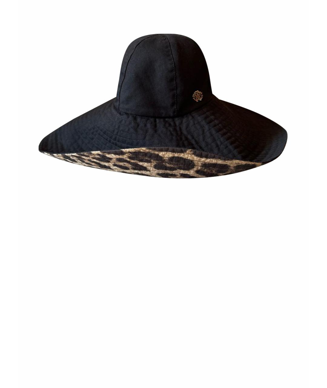 ROBERTO CAVALLI Черная хлопковая шляпа, фото 1