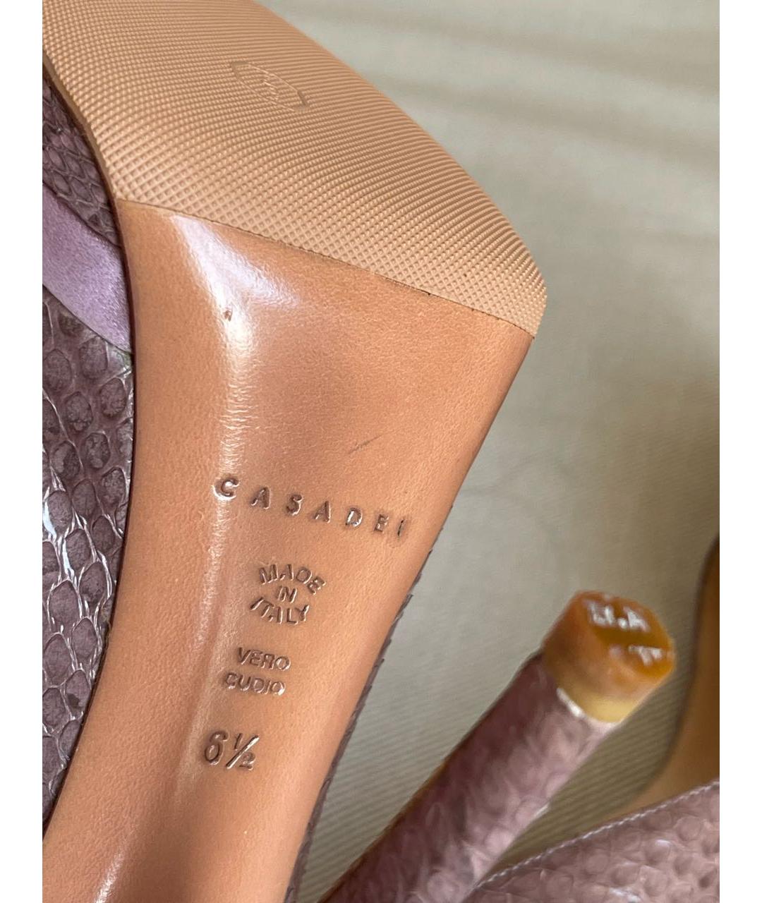 CASADEI Розовые туфли из экзотической кожи, фото 6