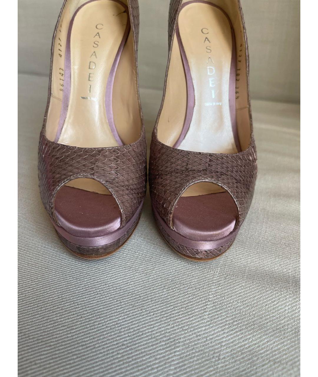 CASADEI Розовые туфли из экзотической кожи, фото 8