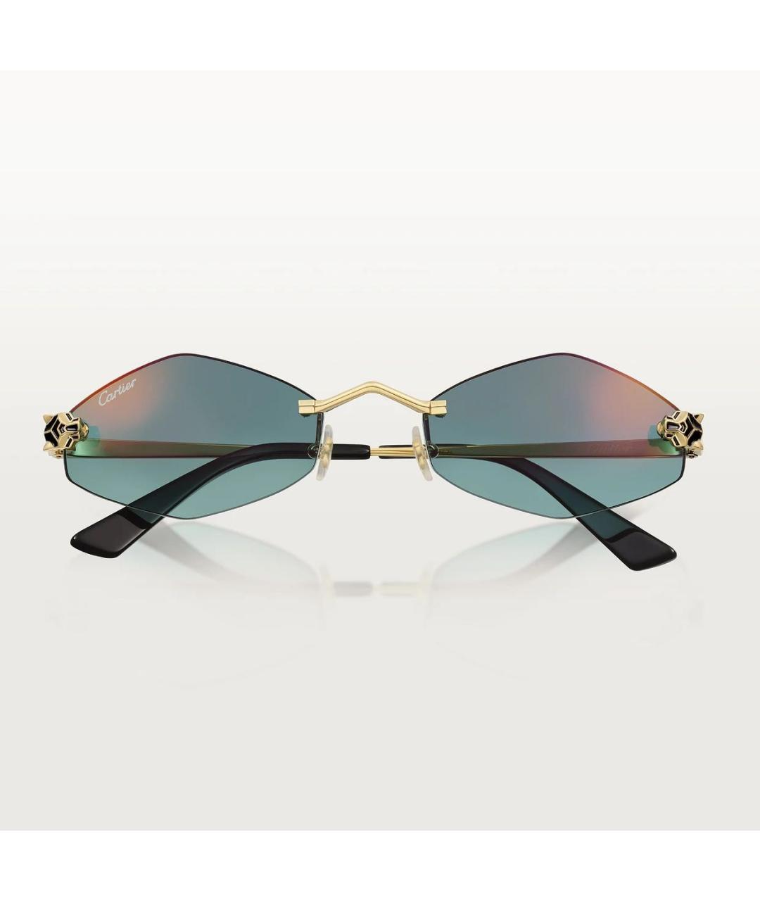 CARTIER Голубые металлические солнцезащитные очки, фото 2