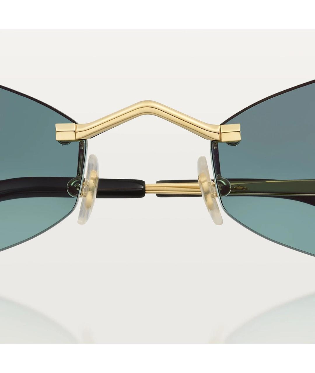 CARTIER Голубые металлические солнцезащитные очки, фото 3