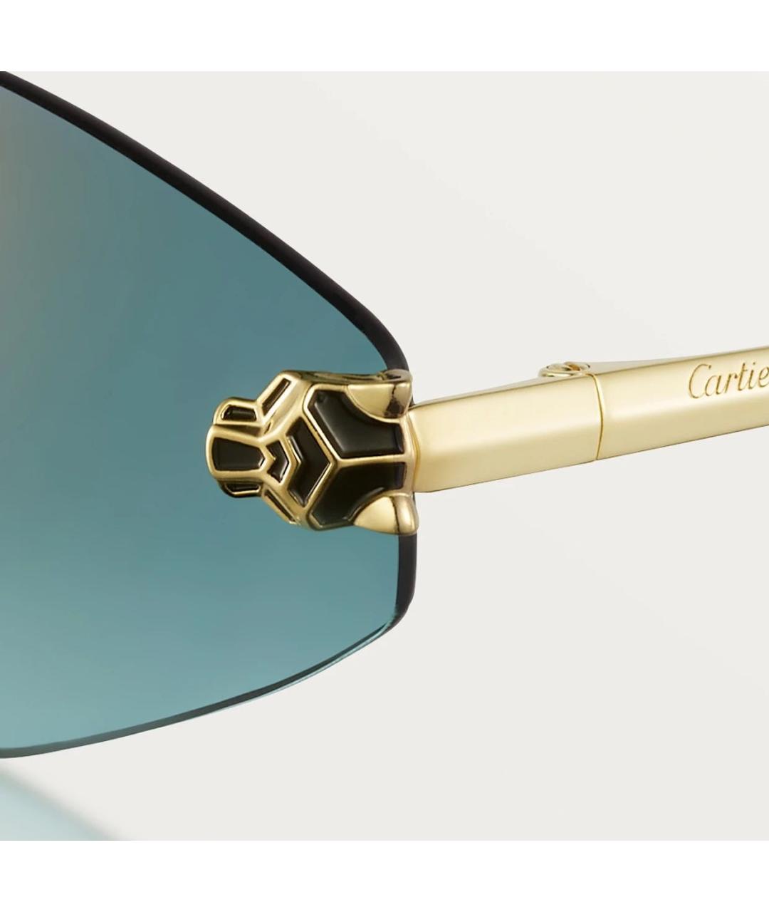 CARTIER Голубые металлические солнцезащитные очки, фото 4