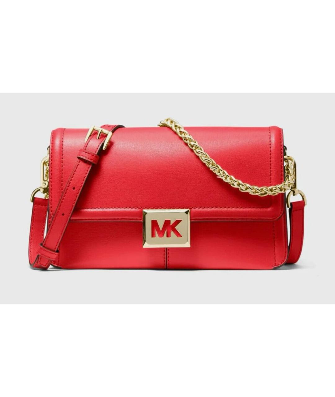 MICHAEL KORS Красная кожаная сумка через плечо, фото 4