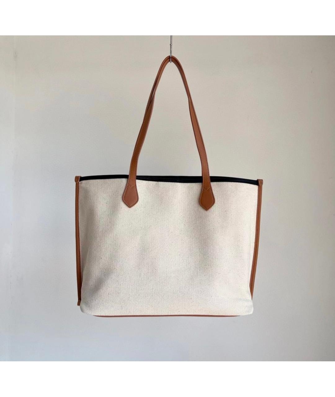 LOVE MOSCHINO Бежевая тканевая сумка тоут, фото 6