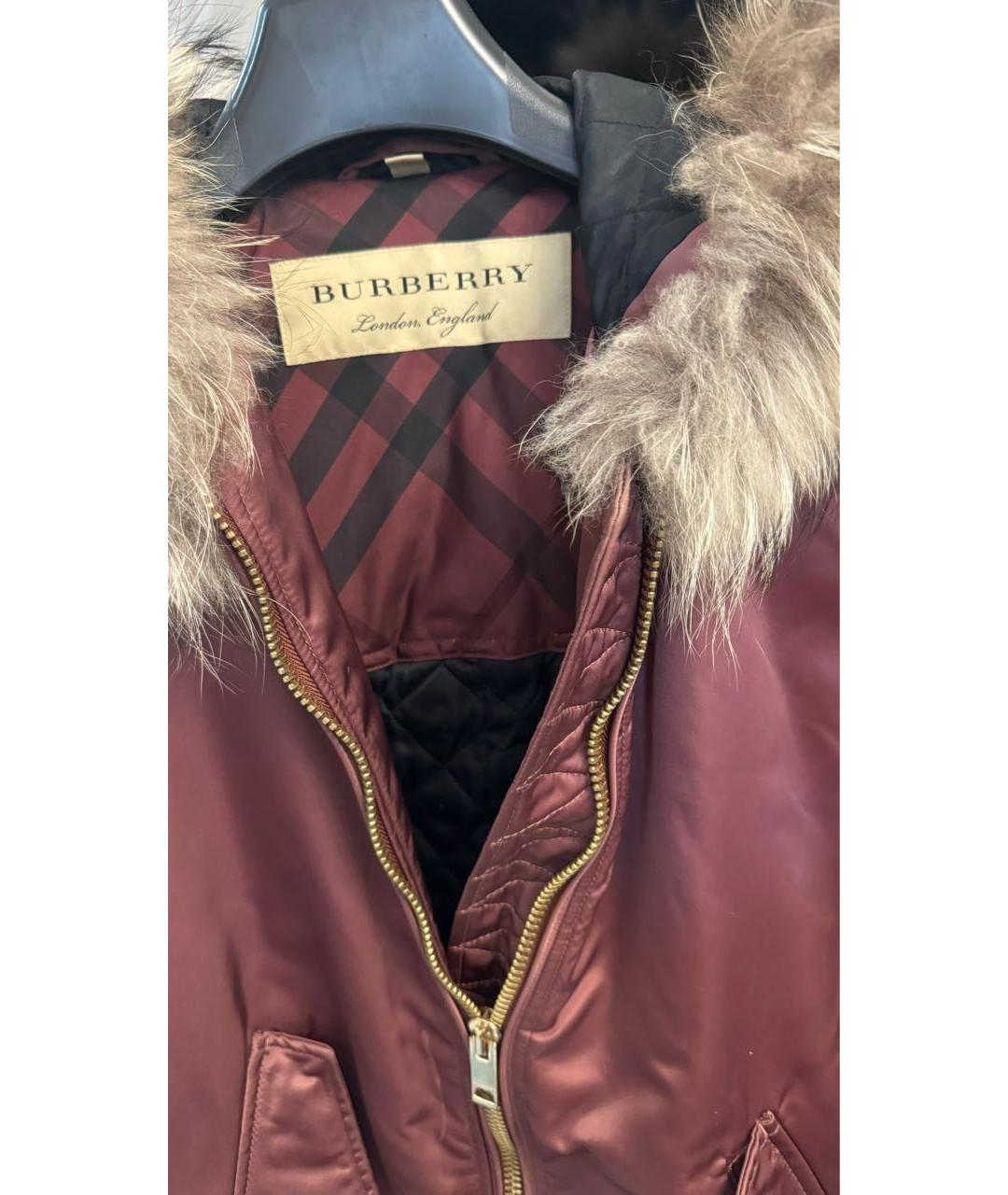 BURBERRY Коричневая полиамидовая парка, фото 3