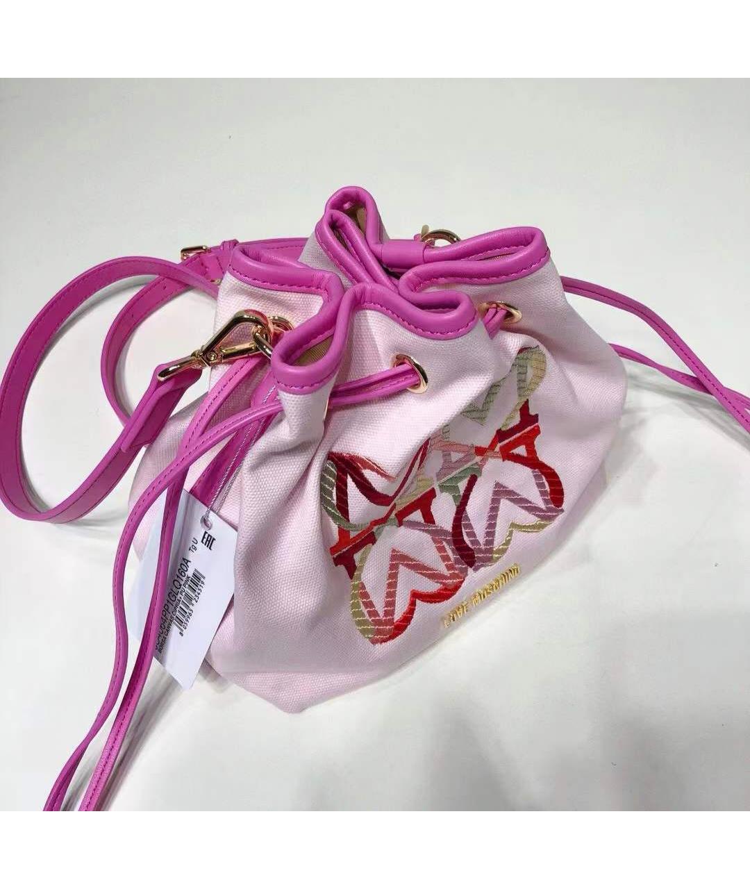 LOVE MOSCHINO Розовая тканевая сумка через плечо, фото 4