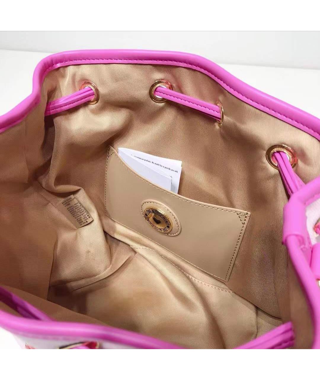 LOVE MOSCHINO Розовая тканевая сумка через плечо, фото 8