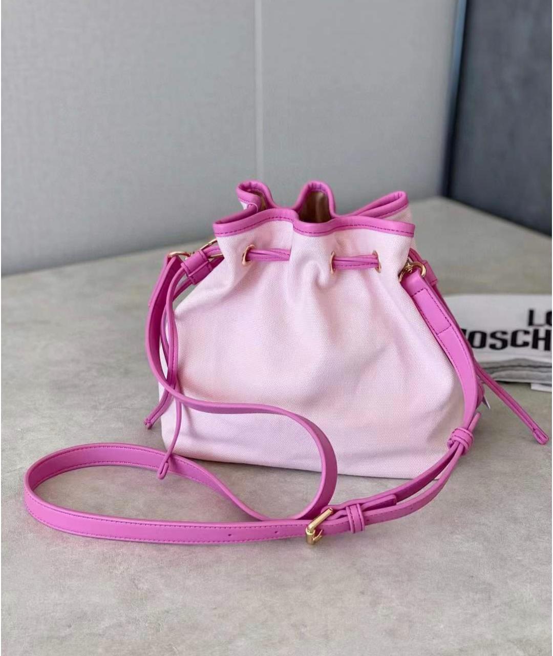 LOVE MOSCHINO Розовая тканевая сумка через плечо, фото 6