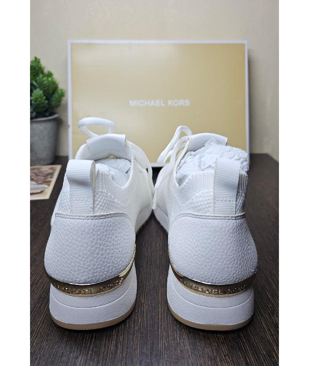 MICHAEL KORS COLLECTION Белые текстильные кроссовки, фото 4