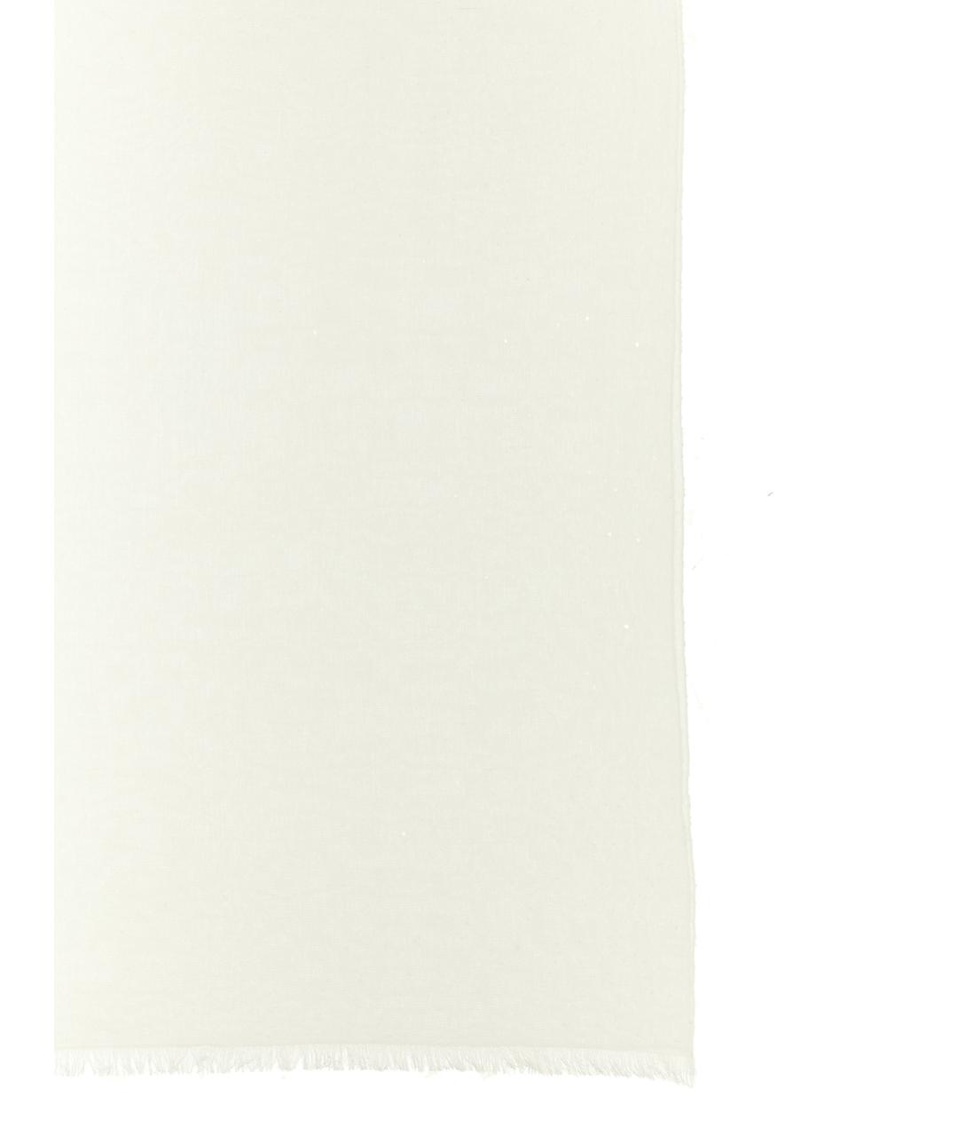 BRUNELLO CUCINELLI Белый кашемировый шарф, фото 2
