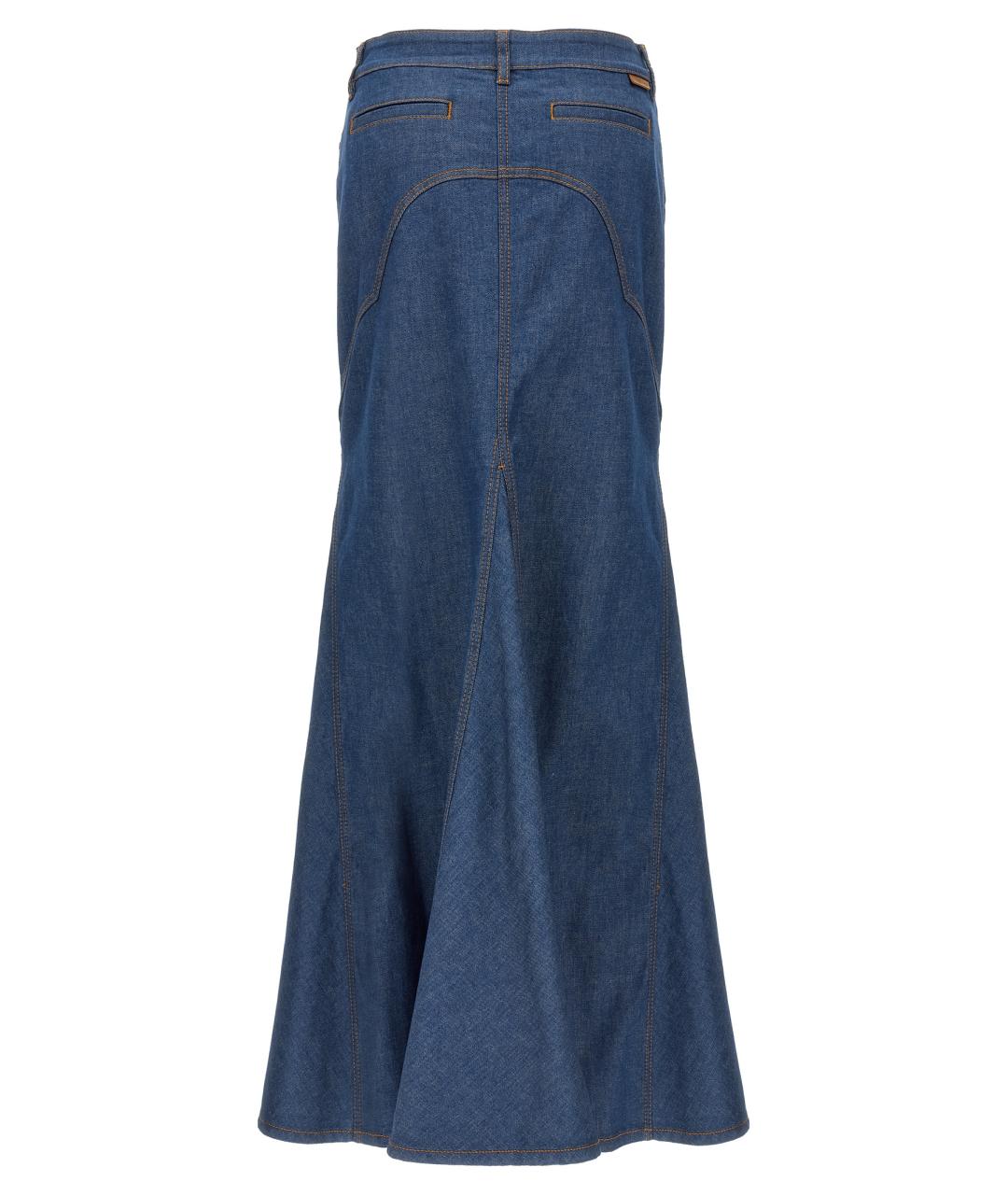 ZIMMERMANN Синяя хлопковая юбка макси, фото 2