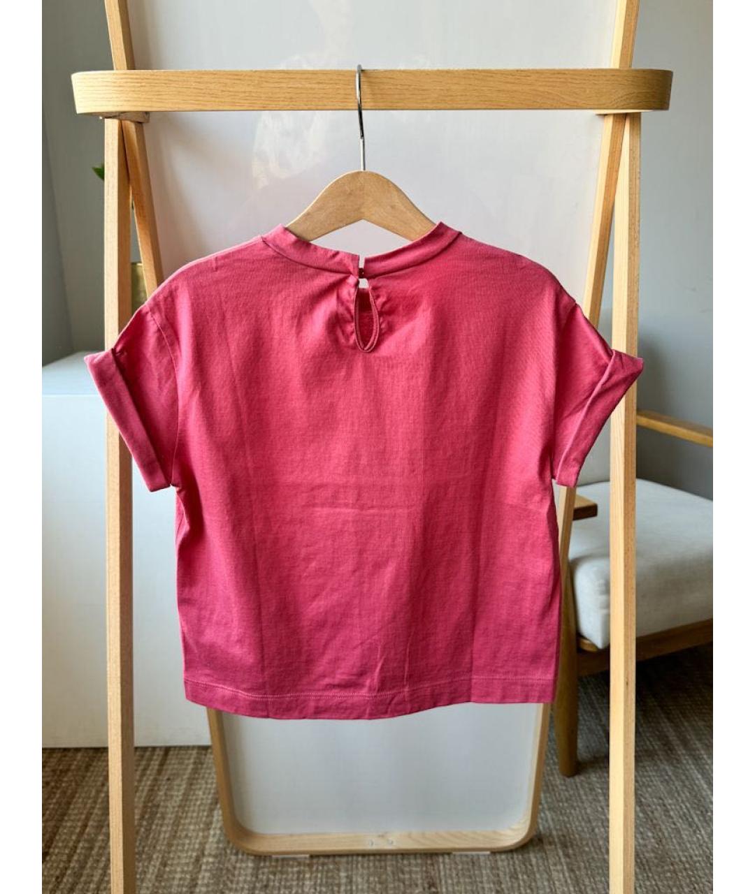BRUNELLO CUCINELLI Розовый хлопковый детская футболка / топ, фото 3