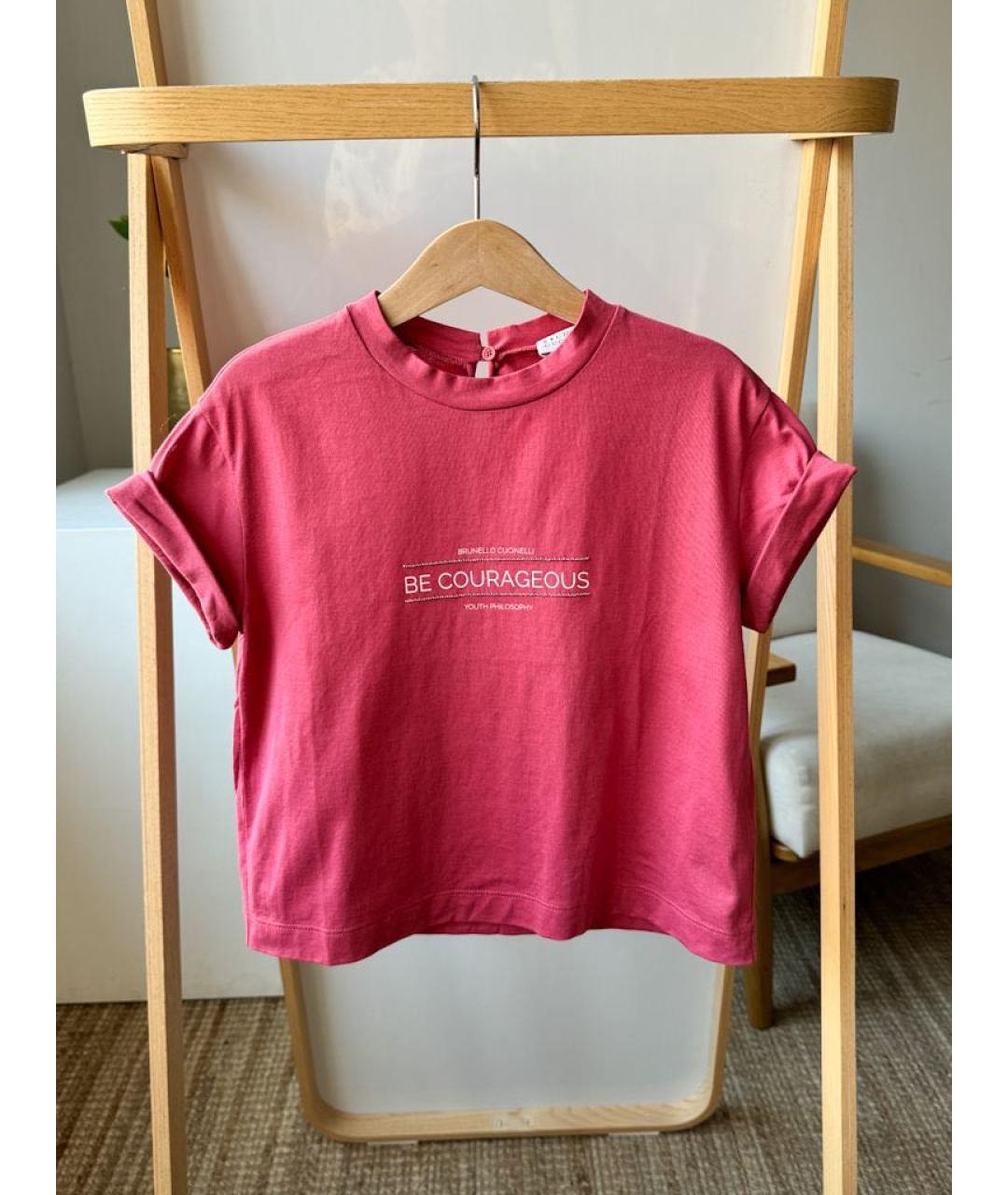 BRUNELLO CUCINELLI Розовый хлопковый детская футболка / топ, фото 4