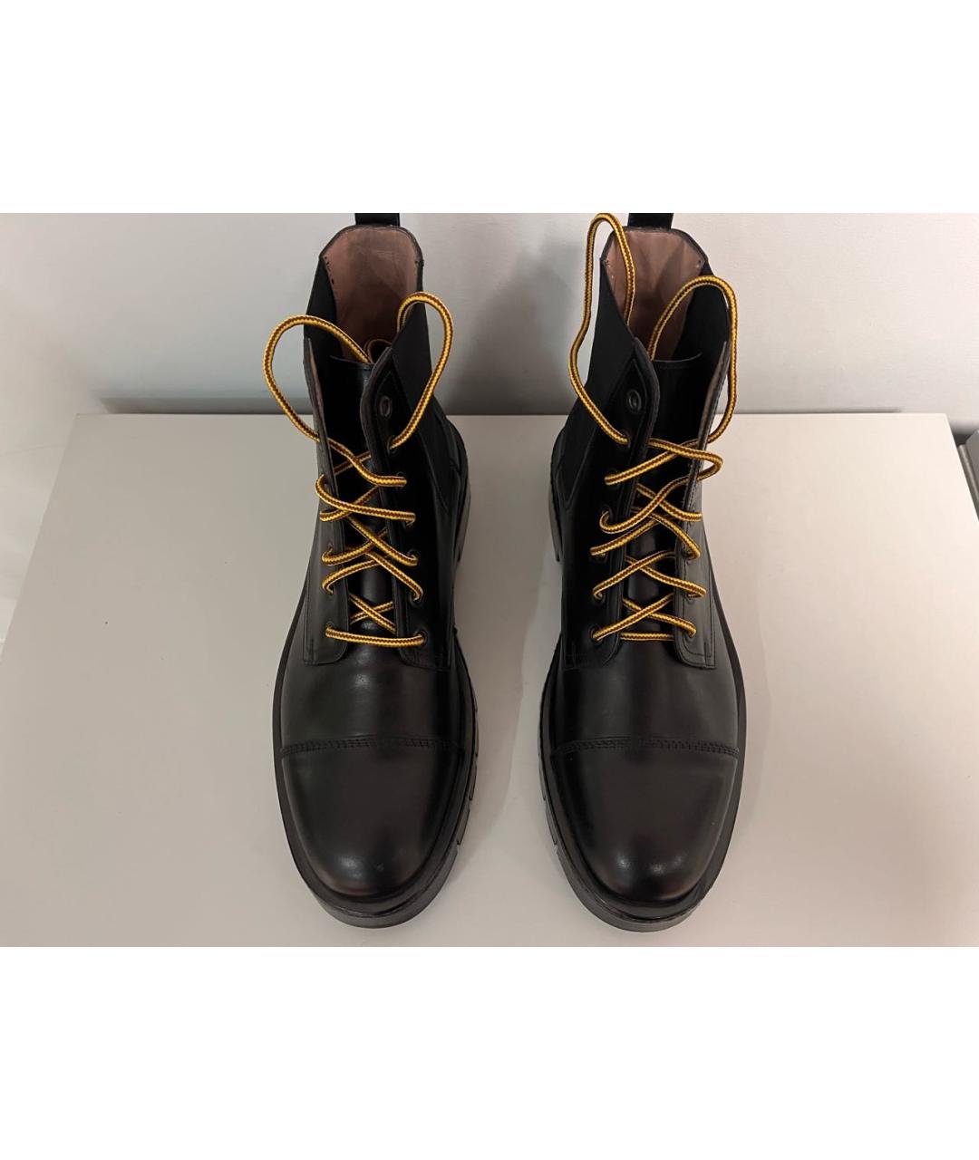 SALVATORE FERRAGAMO Черные кожаные высокие ботинки, фото 5