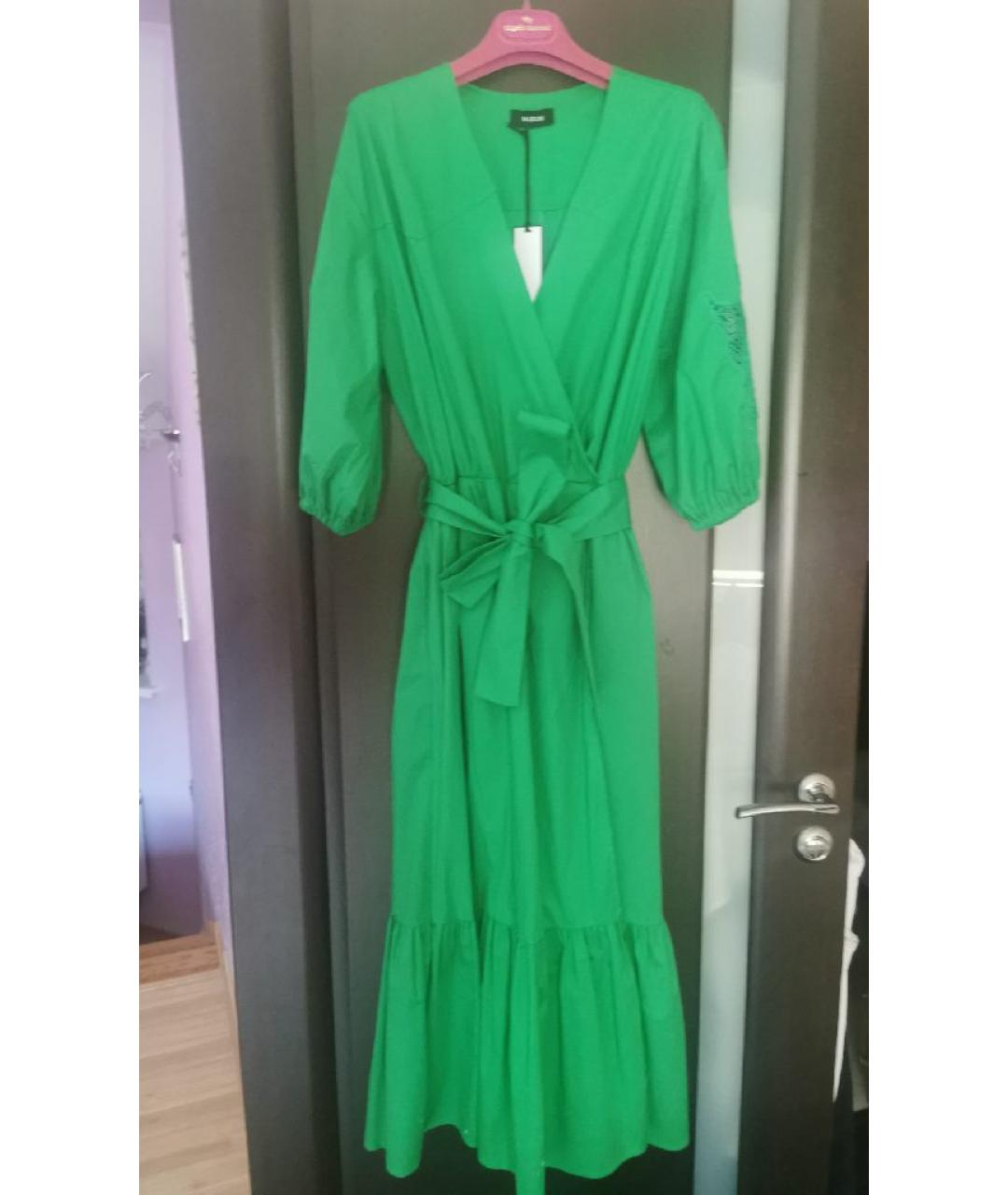 ANGELO MARANI Зеленые хлопко-эластановое платье, фото 7
