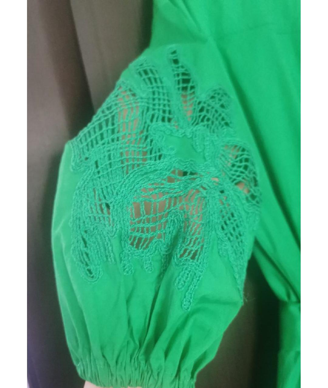 ANGELO MARANI Зеленые хлопко-эластановое платье, фото 4