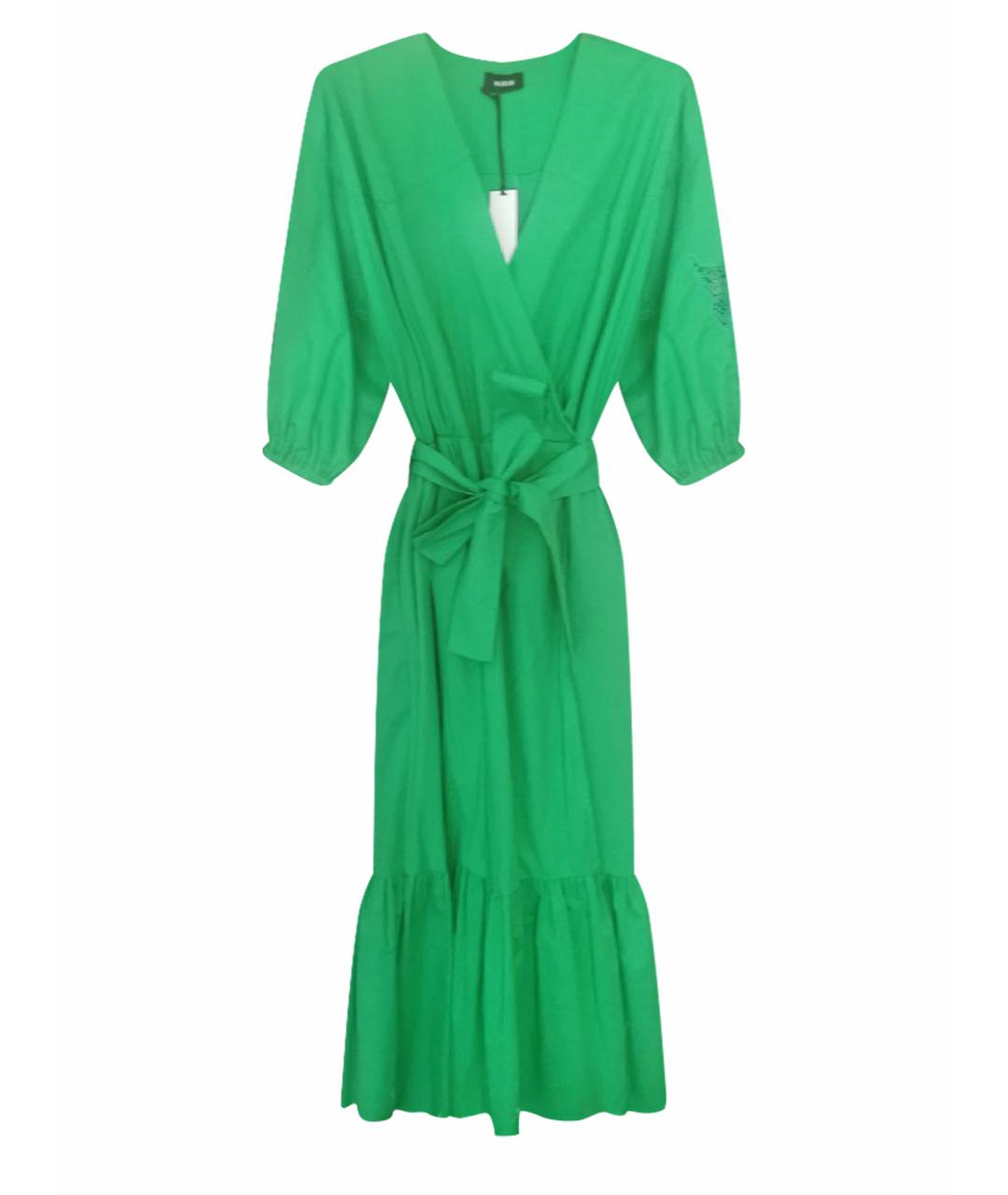 ANGELO MARANI Зеленые хлопко-эластановое платье, фото 1