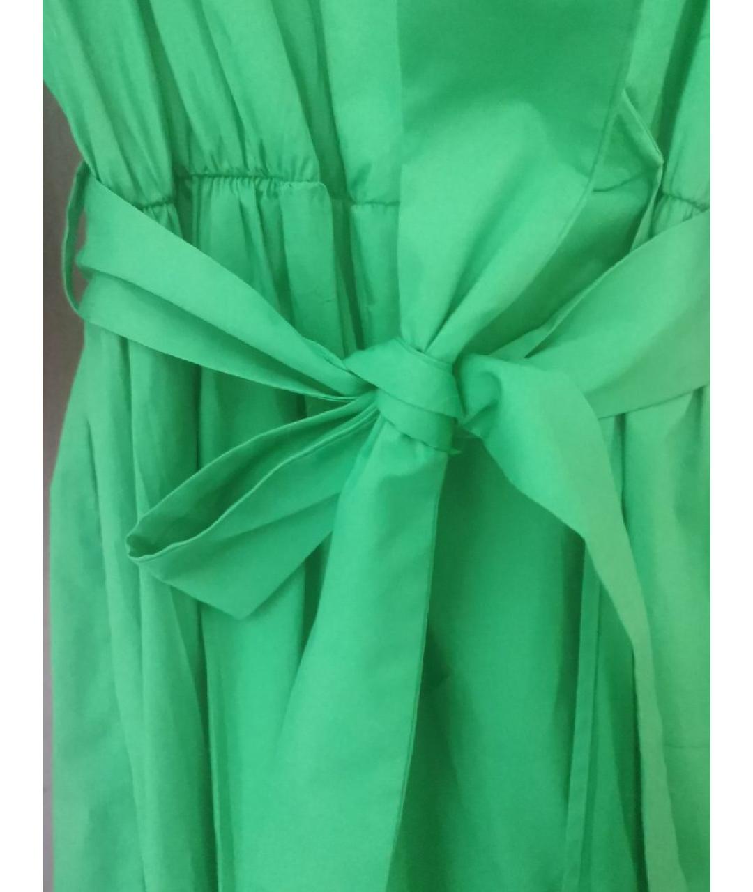 ANGELO MARANI Зеленые хлопко-эластановое платье, фото 5