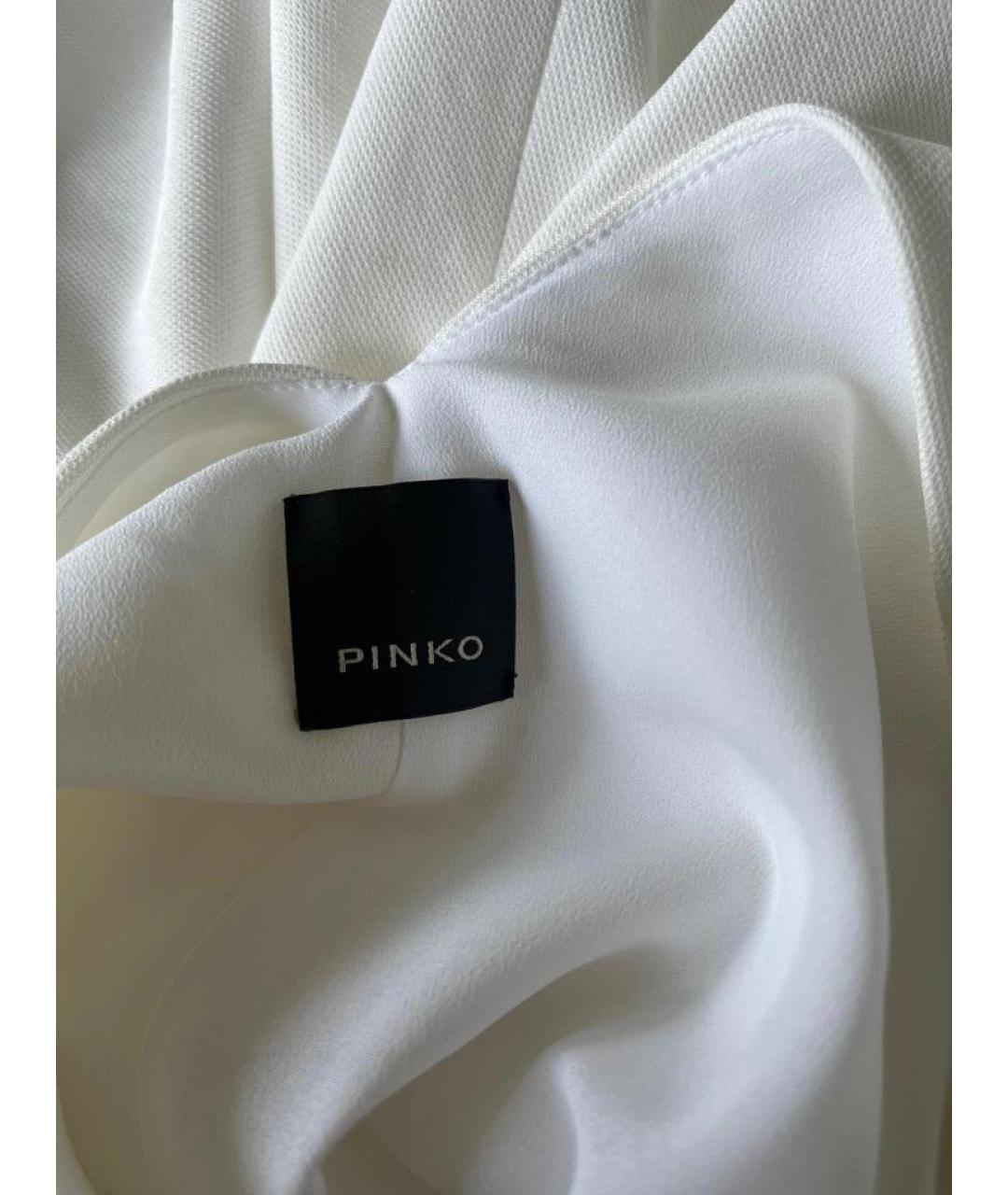 PINKO Белое полиэстеровое коктейльное платье, фото 3
