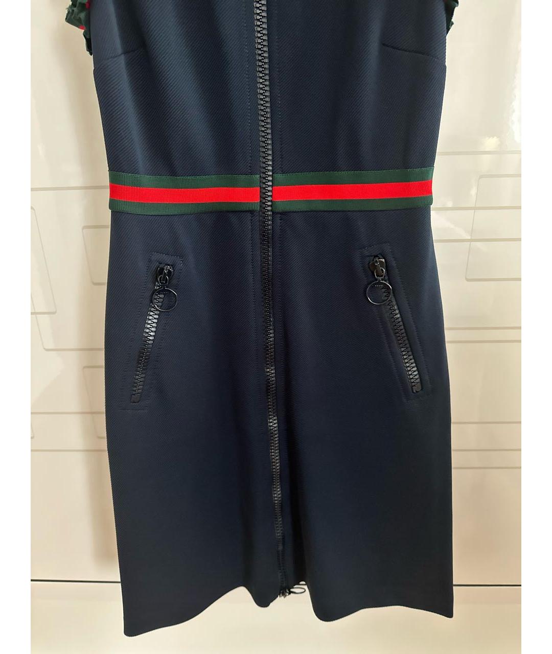 GUCCI Темно-синее полиамидовое повседневное платье, фото 3